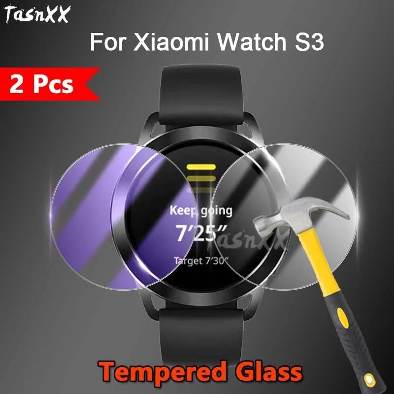 XIAOMI 1/2/3/5 件適用於小米手錶 S3 智能手錶 2.5D 超薄高清透明/防紫光 9H 鋼化玻璃保護膜