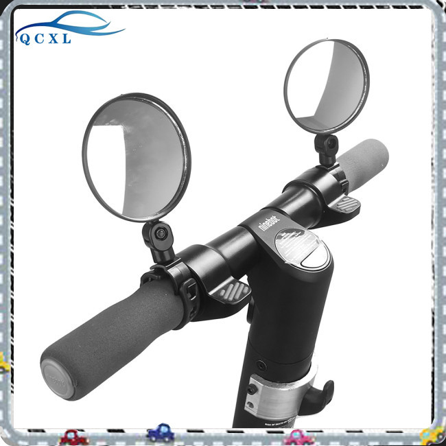 1 對橢圓形圓形後視鏡適用於自行車電動滑板車快速安裝後視鏡配件零件