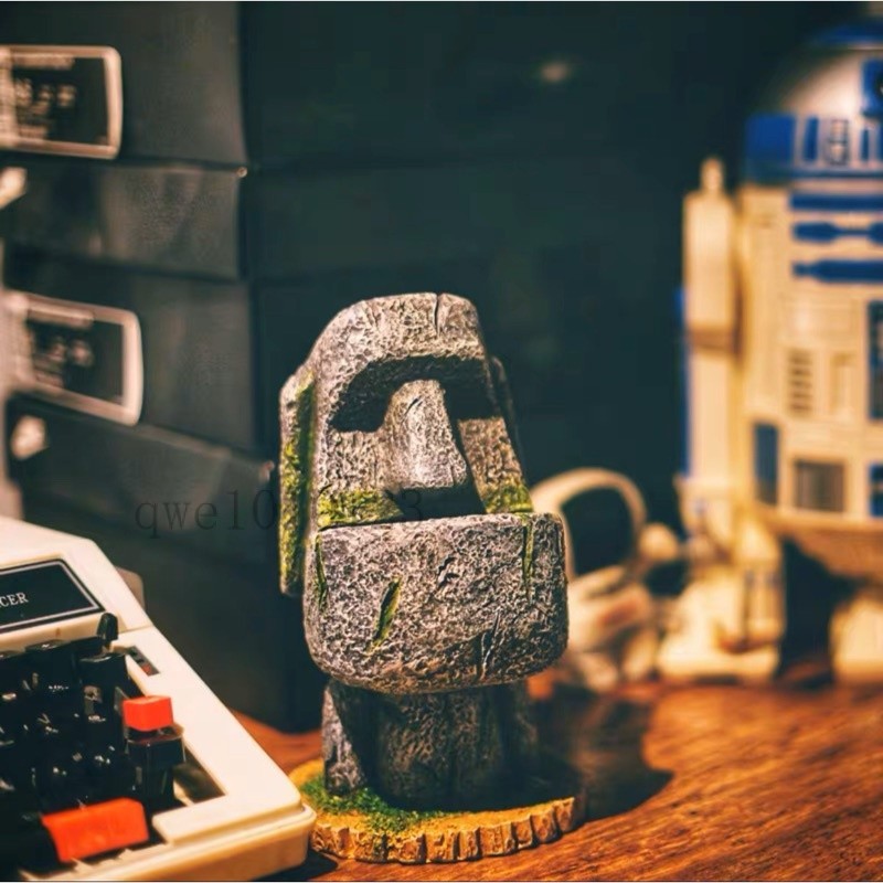 復活島節艾摩石像 盆栽 置物盒 裝置藝術 筆筒 眼鏡架 置物盒✔️