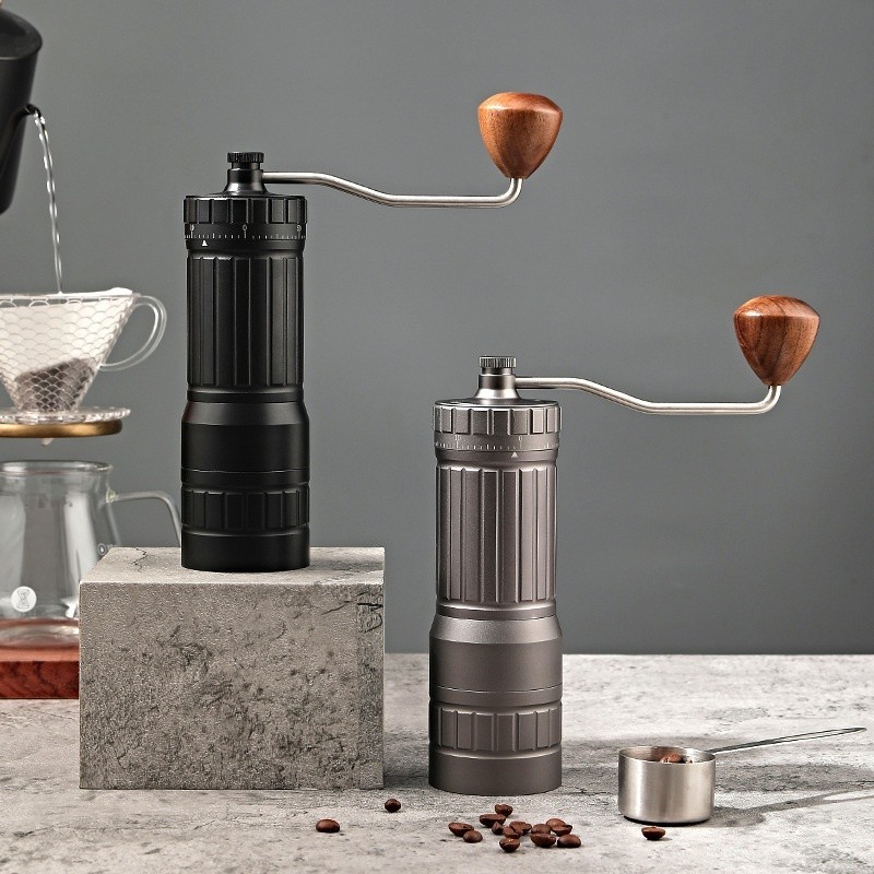 現貨新款跨境手衝意式咖啡外調手磨咖啡豆研磨器具鬼齒錐刀手搖磨豆咖啡機