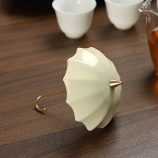 «茶巾» 現貨 創意雨傘茶濾茶漏陶瓷茶葉過濾網茶隔粗陶濾茶器擺件功夫茶具配件