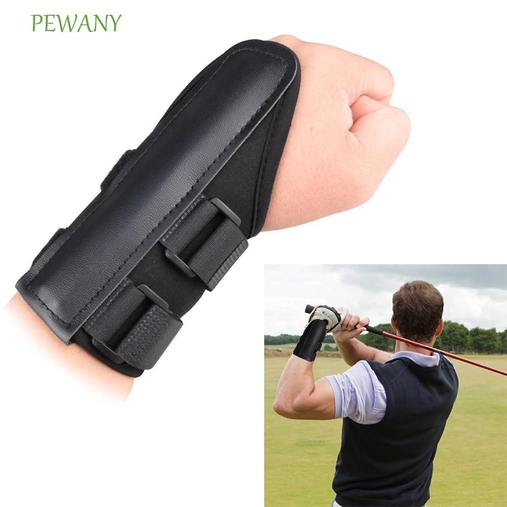 PEWANY高爾夫護腕高爾夫練習工具高爾夫配件校正帶黑色對於初學者固定帶高爾夫護腕