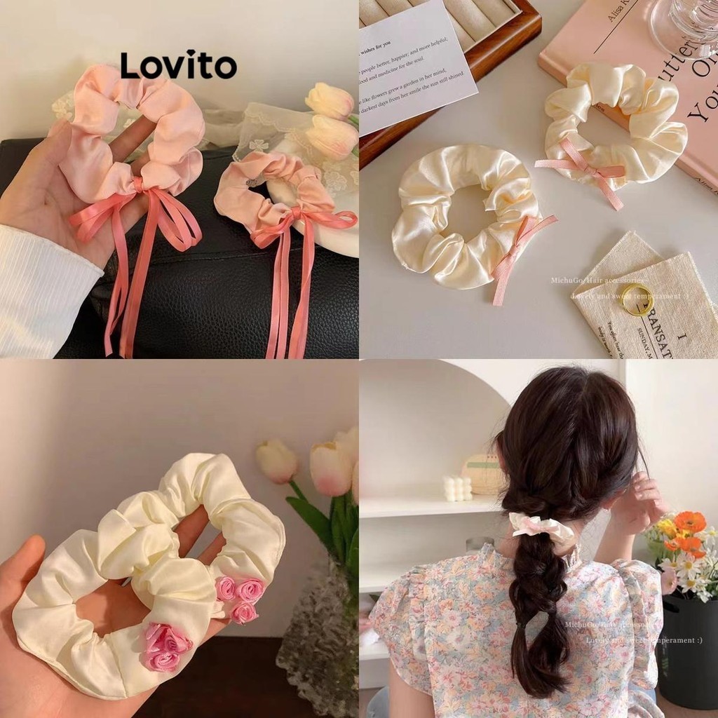 Lovito 女士休閒花卉蝴蝶結花髮帶 LFA21002