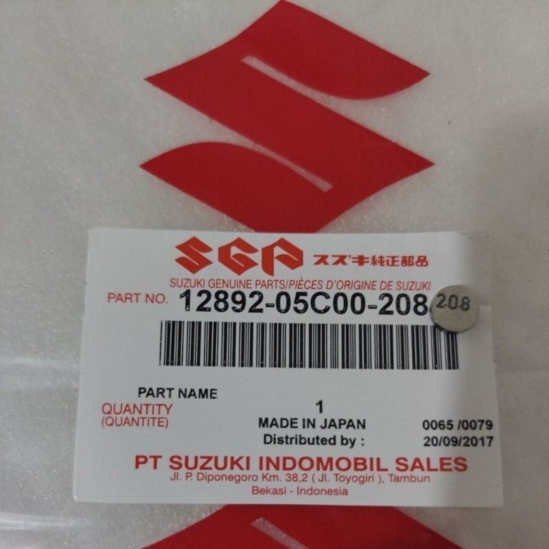Shim Sim 閥門尺寸 208 Suzuki Satria FU 150 原裝日本原裝 RPMSEMARANG