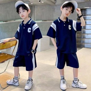 兒童夏季帥氣運動韓版Polo衫2023新款網紅爆款短袖衣服酷潮童套裝