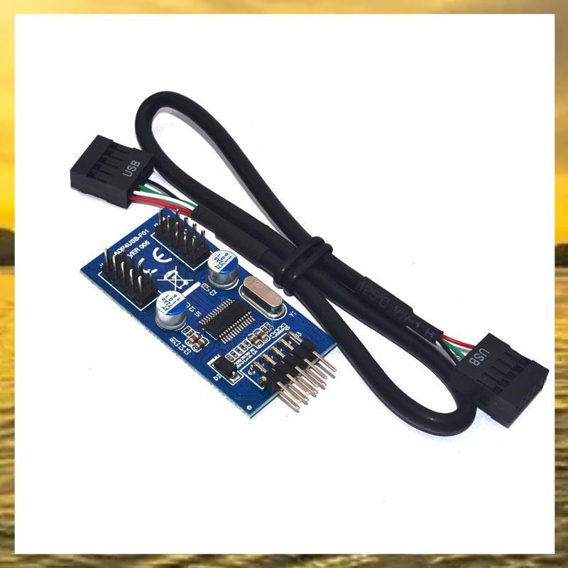 (Z H C T)主板 9Pin USB 接頭轉 2 公轉接卡 USB2.0 9Pin