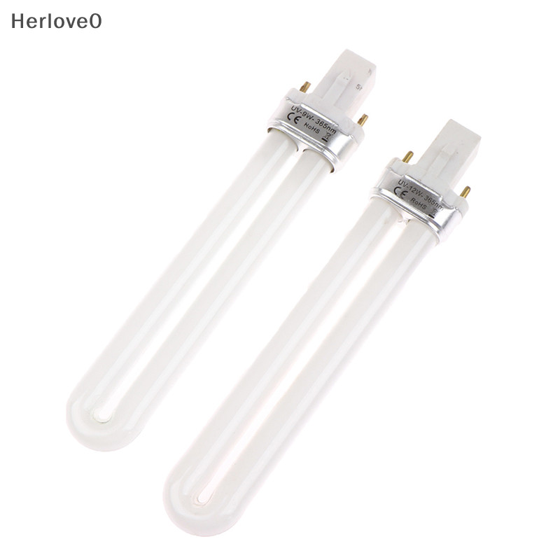 Herlove 9W/12W U 型紫外線燈泡管用於 LED 凝膠機美甲固化燈乾燥器 TW