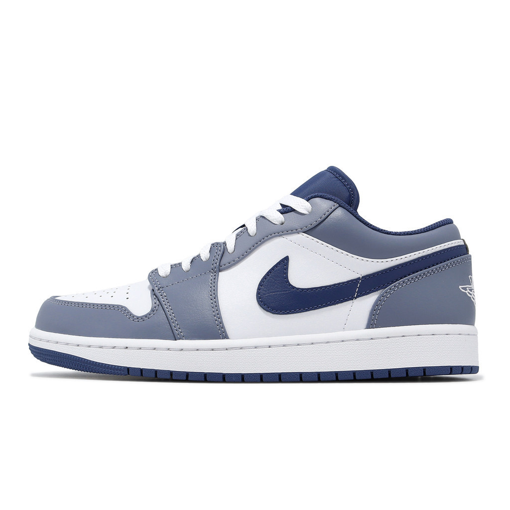 Nike 休閒鞋 Air Jordan 1 Low 灰 霧藍 白 低筒 男鞋 喬丹 1代【ACS】 553558-414