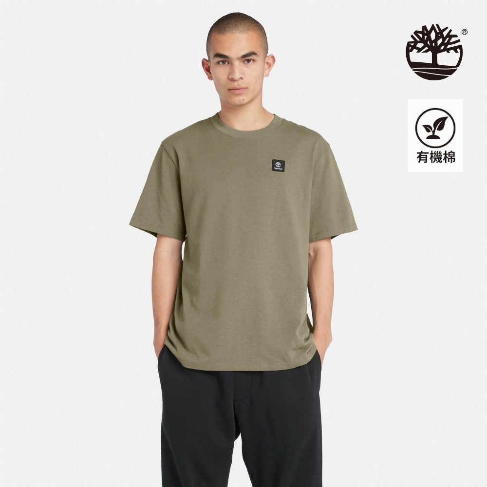 Timberland 男款灰綠色短袖休閒T恤|A42P5590