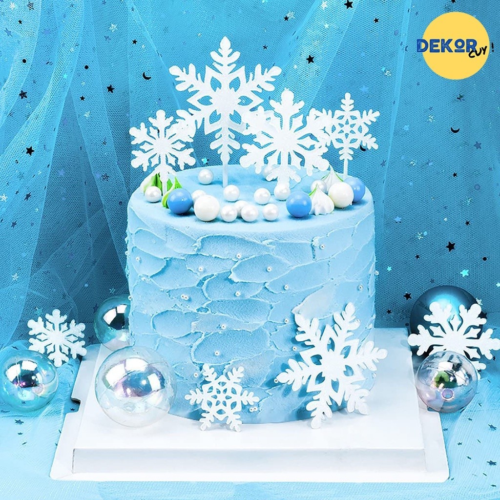 蛋糕裝飾 Snow MOTIF 蛋糕裝飾 Snowflakes 冷凍蛋糕裝飾冷凍雪生日蛋糕配件
