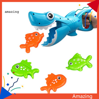 [AM] 有趣的鯊魚吃魚機器人抓手手臂兒童洗澡水玩玩具