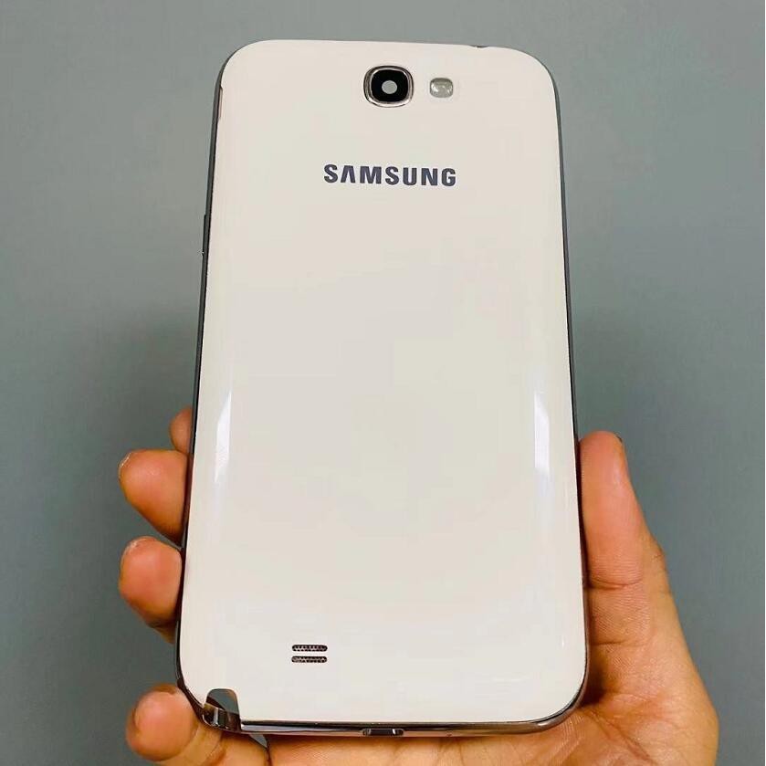 SAMSUNG 三星 Galaxy Note 2 N7100 後殼 Note2 後殼帶電源音量按鈕攝像頭玻璃電池蓋 +