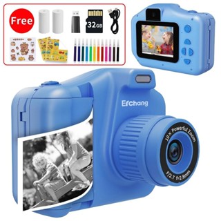 兒童即時打印相機 10 倍數碼變焦兒童數碼照片相機女孩玩具兒童相機視頻男孩生日禮物