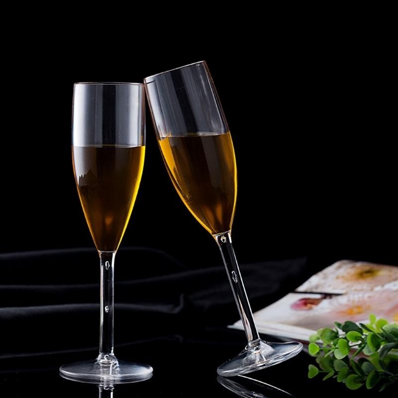 【PC】亞克力香檳杯香檳杯透明玻璃杯派對亞克力敬酒杯透明眼鏡婚禮 P
