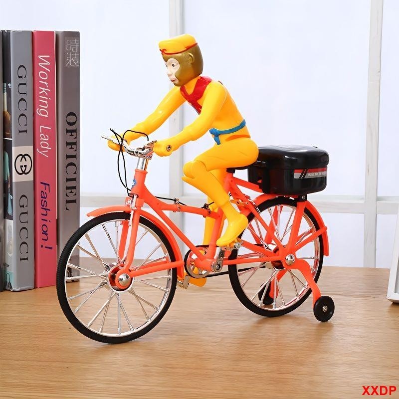 【限時下殺】新款電動孫悟空豬八戒芭比娃娃騎腳踏車電動單車地攤熱賣兒童玩具