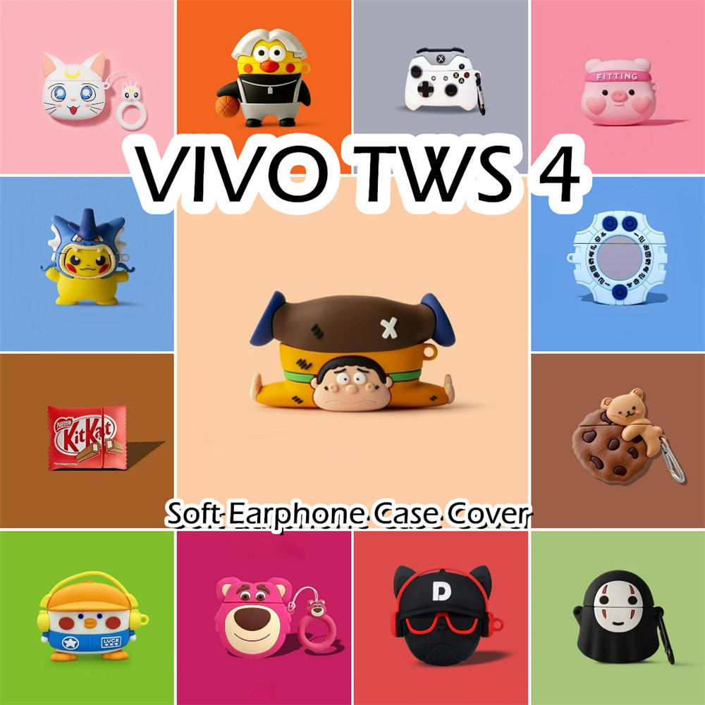 [有貨] 適用於 VIVO TWS 4 Case 趣味卡通軟矽膠耳機套外殼保護套 NO.1