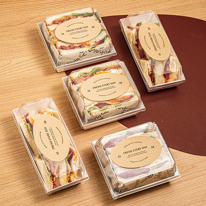 【現貨】【三明治盒子】三明治包裝盒 蛋糕盒子 蛋糕卷打包盒 肉鬆小貝甜品烘焙雪媚娘方形盒
