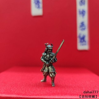 【古玩收藏】純銅金屬武士劈限量版兵人玩具模型桌面遊戲戰棋子擺件軍事手辦