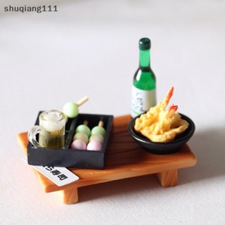 < Stw> 娃娃屋微型食物日本壽司魚丸天婦羅便當娃娃廚房玩具。