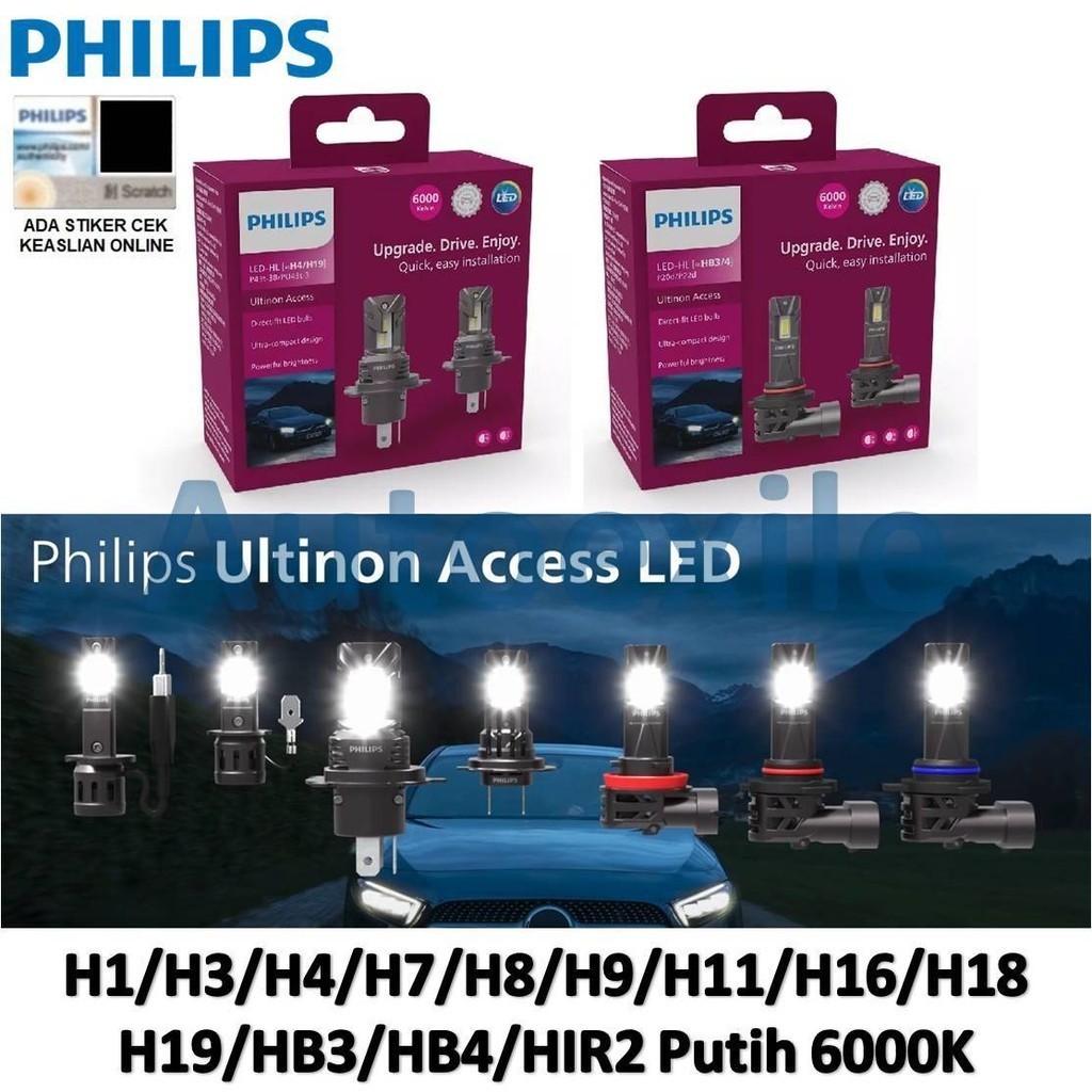 飛利浦 Putih Philips Ultinon Access LED H1 H3 H4 H7 H8 H9 H11 H
