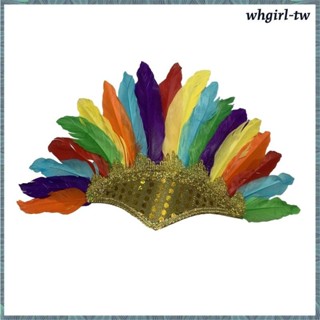 [WhgirlTW] 羽毛頭飾,美國酋長印度頭飾,照片道具,兒童頭飾,服裝派對頭飾,