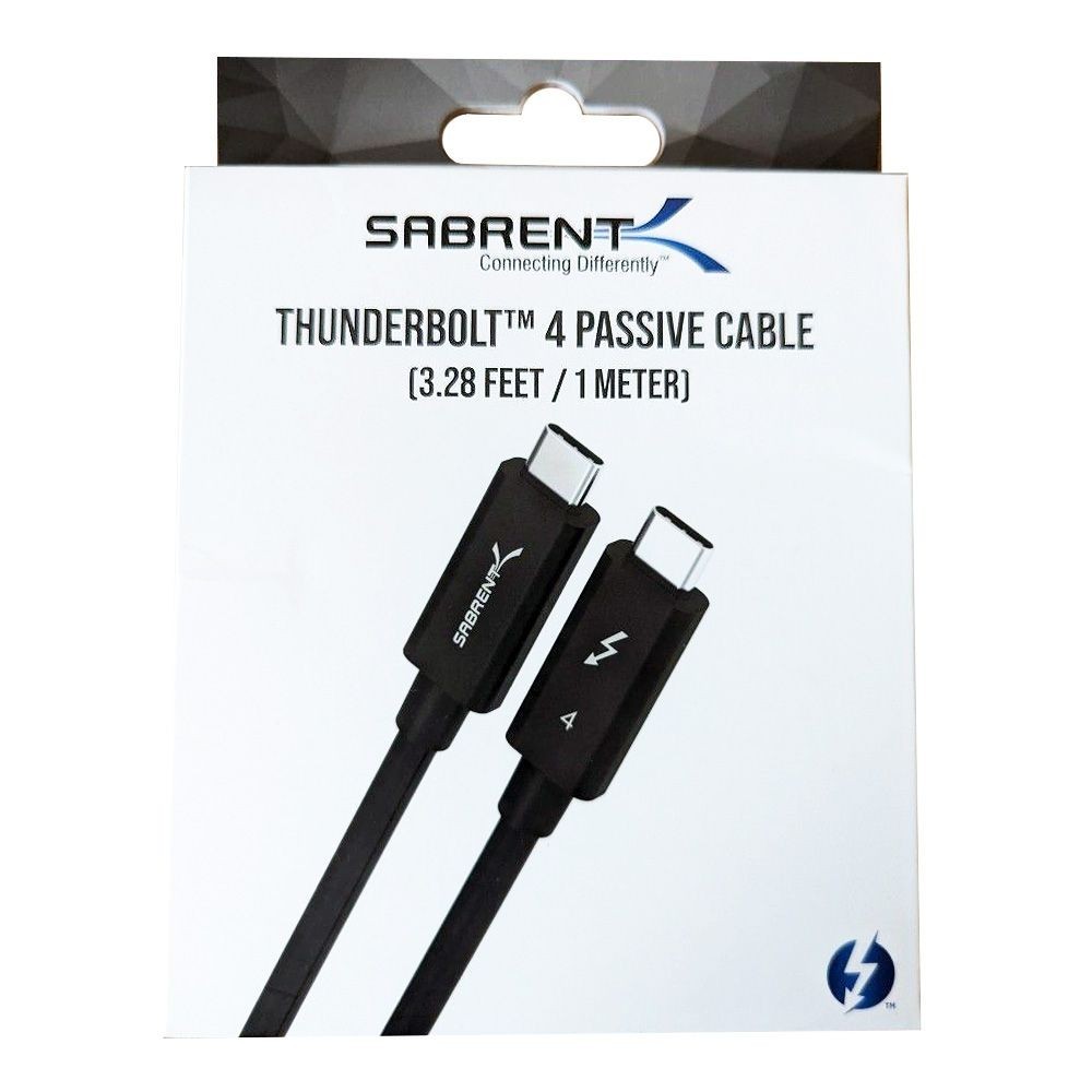 Sabrent Thunderbolt 4 被動式雷鳥4傳輸線1米CB-T4M1,USB PD 3.0兼容(平行進口)
