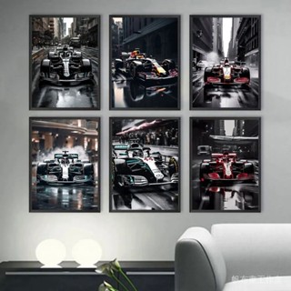 Red Bull F1 Hamilton Racer Car AMG 海報打印一級方程式帆布繪畫牆壁藝術圖片客廳家居裝飾