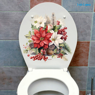 [LBA] 耶誕紅衣花卉衛生間馬桶貼裝飾洗手間浴室裝飾自粘貼