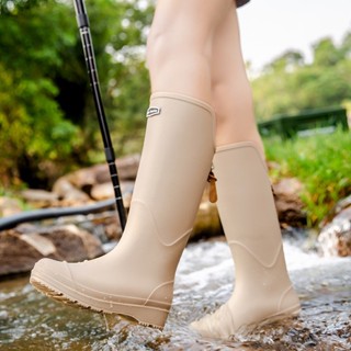 時尚厚底高筒情侶雨鞋露營雨靴戶外涉水工作溯溪釣魚防水防滑水鞋