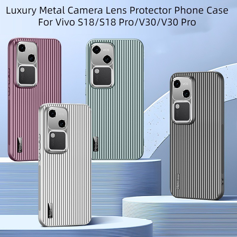 豪華全保護金屬相機鏡頭保護套 Vivo S18 S18Pro V30 Pro V 30 手機保護套防震硬殼