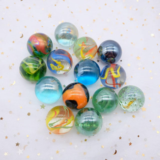 大彈珠35mm直徑玻璃珠老人練手球小孩懷舊玩具珠子花瓶魚缸裝飾混
