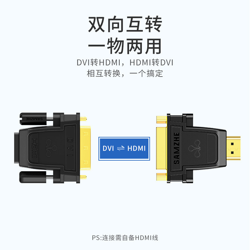 現貨山澤dvi轉hdmi母轉接頭顯示器連接高清電腦顯卡外接口延長轉換器