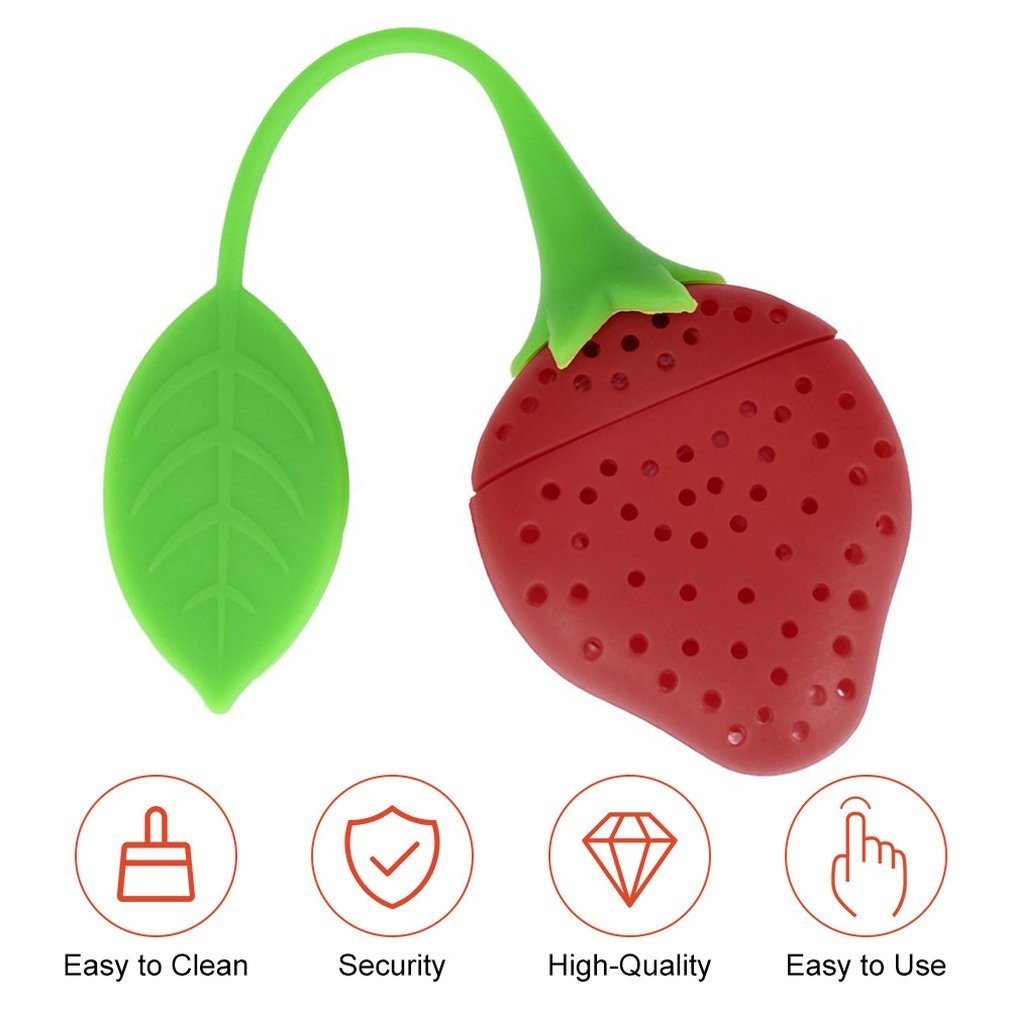 水果草莓形狀矽膠泡茶器過濾器草藥香料葉