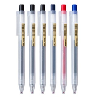 Muji 中性筆黑色/紅色/藍色 0.5mm 墨水日本彩色筆辦公學校可愛圓珠筆