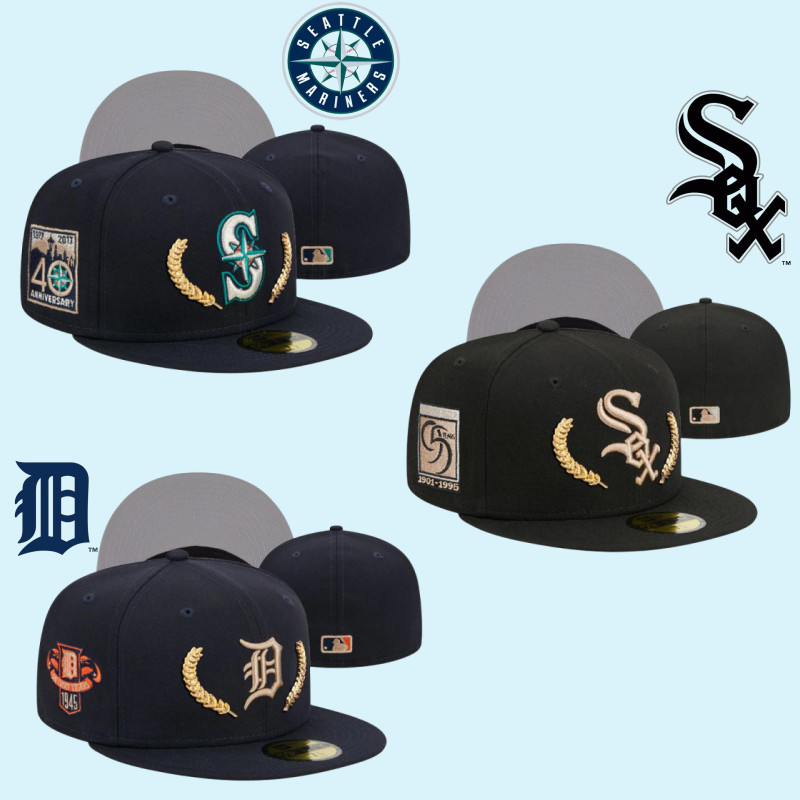 MLB 美國職業棒球大聯盟底特律老虎隊西雅圖水手隊刺繡棒球帽街頭嘻哈夏季鴨舌帽白襪隊不能壓平帽