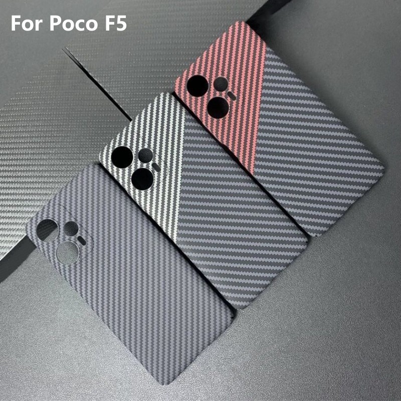 XIAOMI Poco F5 Pro 手機殼 PC 碳纖維紋理圖案手機殼小米 Poco F5 5G Funda 超薄保險