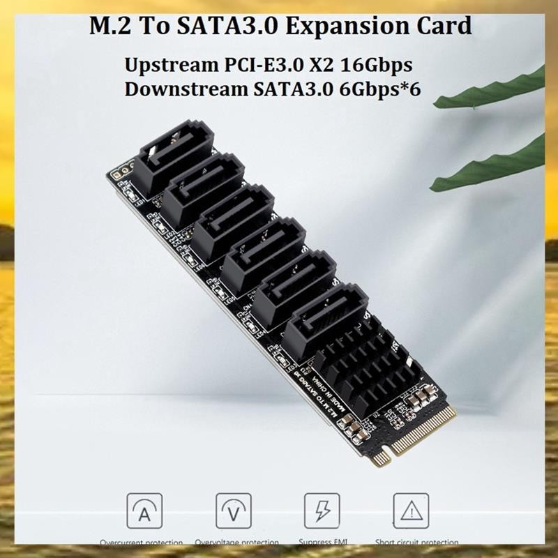 (Z I H F)2套M.2 NVME轉SATA3.0 M.2 MKEY PCI-E轉接卡PCIE轉SATA卡