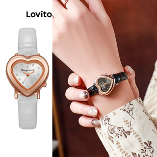 Lovito 浪漫心型水鑽復古時尚精緻時尚石英女錶 LFA23406