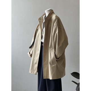DANDT 日系工裝風立領風衣外套女2024春夏新款寬松中長款大衣80909(24 APR Ian) 歐美服飾