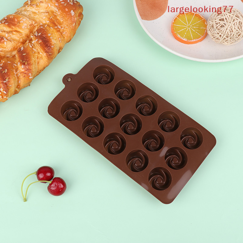 {largelooking} 1 件 15 腔漩渦形狀矽膠蛋糕模具 DIY 慕斯甜點巧克力甜甜圈烤盤糕點模具廚房烘焙模具