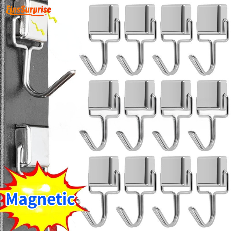 磁鉤冰箱金屬壁掛式衣架 - 多功能家用廚房儲物架鑰匙收納工具