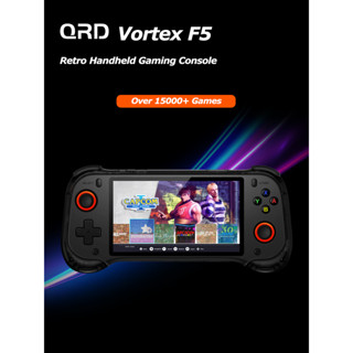 Qrd Vortex F5 復古手持遊戲機 5.5 英寸 IPS 螢幕 Linux 系統 HALL 效果操縱桿 LED
