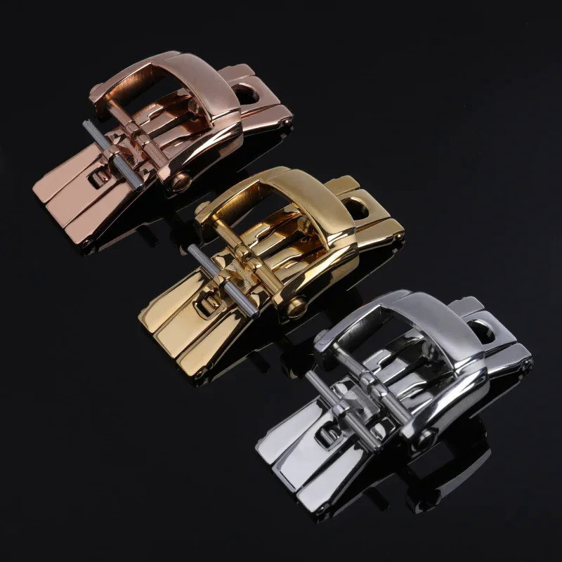 高品質 18 毫米精密不銹鋼折疊扣,適用於百達翡麗皮革橡膠錶帶鸚鵡螺針扣