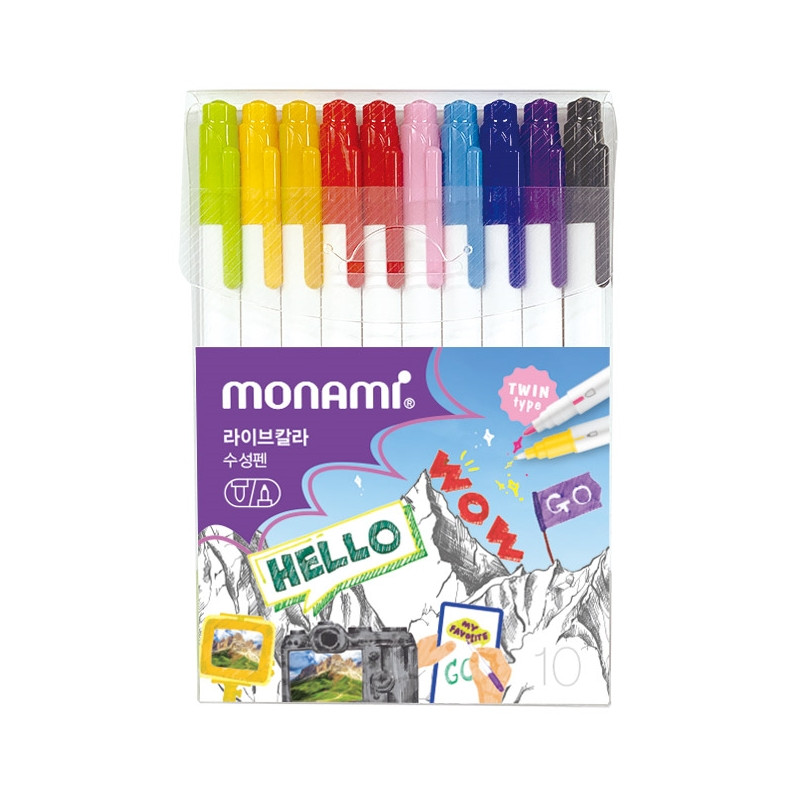 Monami New Live Color 10 colors / Water Based Pen / 新款活色水性筆