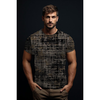 新款男裝上衣夏季短袖T恤衫時尚數位印花3D圖案