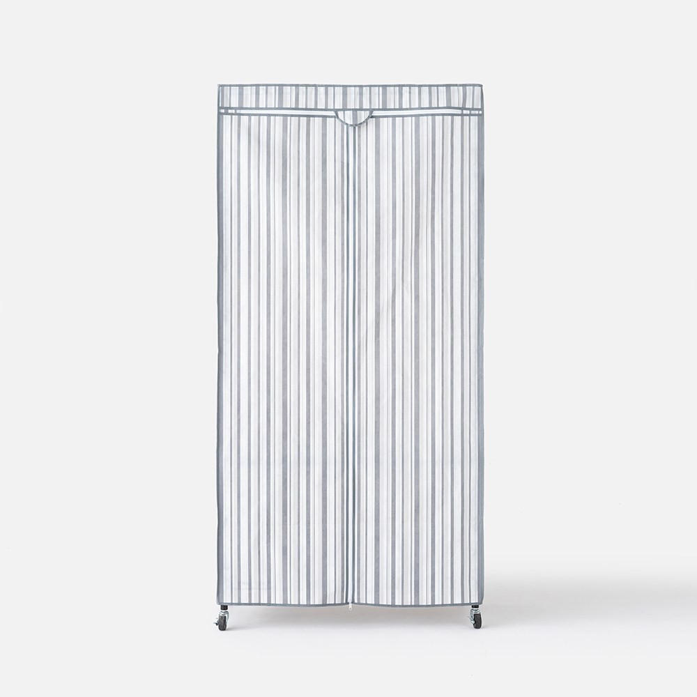 灰白條紋防塵衣櫥套 90x46x180cm