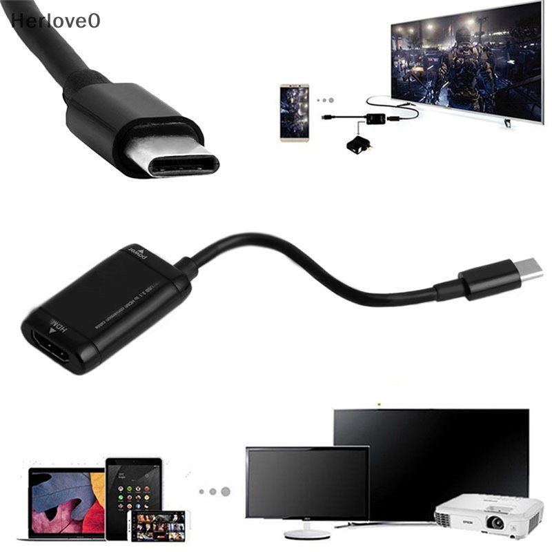 Herlove USB-C Type C 轉 HDMI 適配器 USB 3.1 電纜適用於 MHL Android 手機