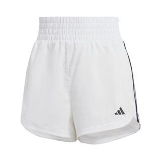Adidas Pacer WVN High IS2171 女 短褲 高腰 運動 訓練 健身 慢跑 吸濕排汗 輕質 白