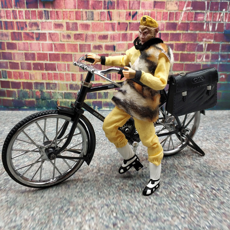 【特價】1/12兵人配件老式腳踏車28大槓單車6寸可動人偶figma模型shf食玩