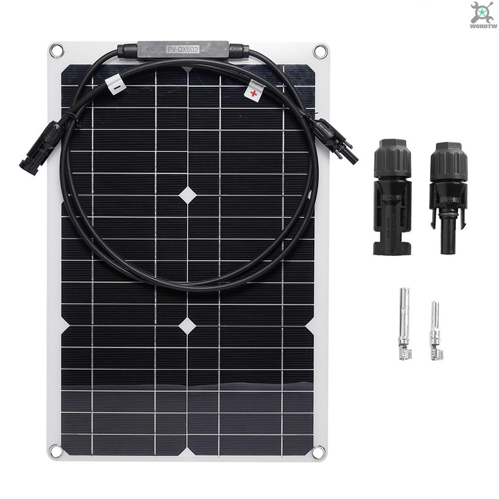 Wohotw 20W 18V 便攜式太陽能電池板套件,帶 MC4 輸出連接器的防水柔性太陽能電池板,用於為 12V 汽車